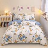 elvesmall Orange Pumpkin Duvet Cover Cartoon Style Bedding Set for Kids Girls Soft Microfiber Reversible Comforter Cover with 2 Pillowcase