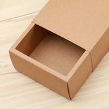 elvesmall  10pcs Kraft Paper Gift Package Wedding Party Cookies Candy Cake Box With Clear PVC Window Exquisite Drawer Box Display