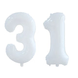 elvesmall 2pcs 30/40inch Giant White Number Balloon 16 18 25 30 40 50 Foil Balloons Birthday Wedding Baby Shower Decoration Figures Globos