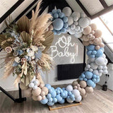 elvesmall Doubled Pearl Tiffany Blue Balloons Garland Arch Wedding Valentines Ball Decoration Matte White Ballon Kit Birthday Baby Shower