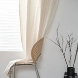 elvesmall Home Decoration Curtains Living Room Bedroom Semi-shading Bay Window Curtain American Solid Color Woven Polyester Cotton Fabric