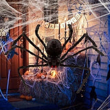 elvesmall  30cm/50cm/75cm/90cm/125cm/150cm/200cm Black Plush Spider Horror Halloween Decor Haunted House Prop Indoor Outdoor Giant Decor