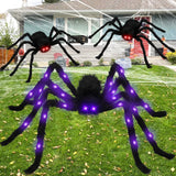 elvesmall Light-up Spider Halloween Decoration,Big Lighted Spider for Scary Halloween Outdoor Indoor Yard Home Party Haunted House Décor