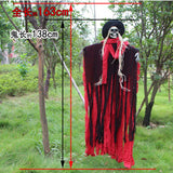 elvesmall 2M Black Skull witch hanging Ghost halloween decoration Halloween Electric Toy Led Light Halloween Party Supplies