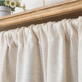 elvesmall Nordic Style Short Curtains Solid Cotton Linen Lace Hem Half Tulle Curtain Wine Cabinet Door Kitchen Window Small Curtains