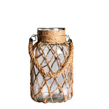 elvesmall  Hand-Woven Twine Glass Clear Vase Ornaments, Flower Ware, Creative Hydroponic Vintage Vase, Home Decor, Ins for Rooms