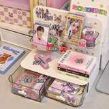elvesmall 1 Pcs Desktop Perforated Board Storage Box Stationery Sorting Rack Desk Office Cosmetics Storage Rack Pen Holder