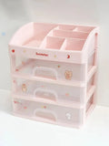 elvesmall 1PC Simple And Transparent Drawer Storage Box Cosmetics Arrangement Student Dormitory Desktop Shelf Send Stickers