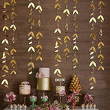 elvesmall 13 Ft Mirror Gold Paper Leaf Garlands Leaves Streamer Decorations Hanging for Gold Birthday Baby Shower Wedding Xmas Party Decor