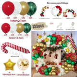 elvesmall Christmas Balloon Garland Arch Kit Red Green Lolipop Cone Star Foil Balloons New Year Christmas Party Decoration Supplies Gifts