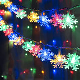 elvesmall  Christmas Snowflake String Lights LED Fairy Lights USB/Battery Powered Garland 2024 New Year's Wedding Party Xmas Decorations