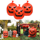 elvesmall 1pcs Halloween Pumpkin Bags Yard Outdoor Garden Decor Plastic Lawn Leaf Bag Garbage Bag With Twist Ties Halloween Party Supplies