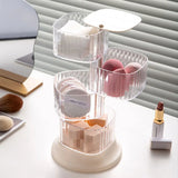 elvesmall Makeup Brush Storage Box, Transparent Acrylic Multi-layer Storage Box, Suitable for Dressing Table Rotatable Desktop Storage Box