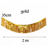 elvesmall Foil Fringe Tinsel Garland Creative 2M 4 Layers Foil Banner Birthday Party Wedding Decoration Christmas Home Wall Decor