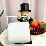 elvesmall  Creative Spoof Paper Holder Statue Cute Funny Decorative Sculpture Resin Figure Butler Shape Tissue Stand Rack Toilet Decoration