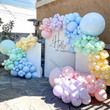 elvesmall 5 Pastel Colors Macaron Balloons Garland Backdrop For Baby Shower Happy Birthday Party Children's Day Decoration For Girl Boy