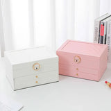 elvesmall Large Jewelry Storage Box Multi-Layer Organizer For Jewelry Necklace Earring Leather Jewellery Storage Packaging Display Boxes