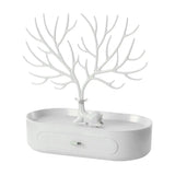 elvesmall  New Upgraded Deer Jewelry Storage Rack Drawer Design Tree Antler Shape Earrings Necklace Ring Jewelry Display Stand Tray Cases