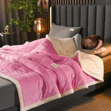 elvesmall  Milk Fleece Autumn Winter Warm Weighted Blankets for Beds European Thickened Beibei Velvet Throw Blanket Warmth Quilt Comforter