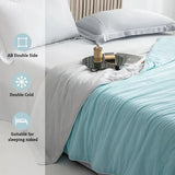 elvesmall  Cooling Blanket for Bed Silky Air Condition Comforter Lightweight Cooled Summer Quilt with Double Side Cold & Cooling Fabric