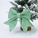 elvesmall 1/2PC Christmas Bows Hanging Decorations Gold Silver Bowknot for Christmas Tree Glitter Ornaments Pendant Xmas Gift Decoration