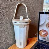 elvesmall  -  Kawaii Sainless Steel Tumbler For Coffee Car Mug Freeze Thermos Vacuum Flask Water Bottle With Straw Keep Cold Hot Cup 600ml