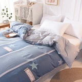 elvesmall Black Buffalo Plaid Cotton Duvet Cover Love Printed Reversible Comforter Covers Only, White Checkered Geometric Nordic Bedding