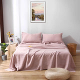 elvesmall 100% French Natural Pure Linen Bedding Sheet Set Ultra Soft Durable Luxurious Stone Washed 3 Pieces Sheets Set Double Bed Sheets
