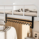 elvesmall  Bedroom Hanging Hooks Dorm Bedside Storage Rack Wave Design Holder Hanging Clothes Organizer Bunk Bed Rail Over the Rod Hanger