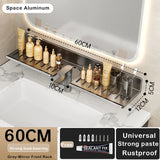 elvesmall  Around Faucet Holder Shower Shampoo Soap Cosmetic Holder Bathroom Storage Rack Organizer Over the Basin Shelf Mirror Front Rack