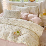 elvesmall Fashion Duvet Cover Set Korean Ins Style 2024 New Flat Sheet Pillowcase No Filler Kids Adult Bedding Set Twin Queen Bed Linen