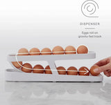 elvesmall 1Pcs Plastc Automatic Rolling Egg Rack Bracket Storage Box Egg Organizer Roll Refrigerator Egg Dispenser Kitchen Use