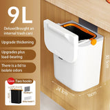 elvesmall  Wall Mounted Cabinet Trash Can with Lid Basket Storage Bucket Household Organization Rack Modern Home Bathroom Kitchen Trash Can