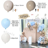 elvesmall Macaron Blue Balloon Garland Arch Kit Birthday Wedding Party White Grey Latex Gender Reveal Baby Shower Decoration Balloons