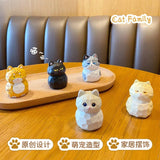 elvesmall Resin Cat Figurines Home Desktop Decoration Ragdoll Ocelot Orange Cat Standing Pendant Living Room Children Bedroom Decor