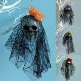 elvesmall Halloween Skull Hanging Ornaments Foam Skull Bride Clothes Bone Head Scene Layout Props Home Decorations Festival Party Supplies