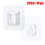 elvesmall Double Sided Adhesive Wall Hooks Transparent Strong Wall Storage Hook Invisible Traceless Snap Hook Kitchen Storage Holder