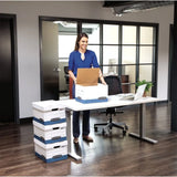 elvesmall Bankers Box File Storage Boxes with Lids, White, 12-Pack