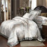 elvesmall Nordic Satin Jacquard Duvet Cover Set Luxury Flower Bedding Set Adlut Quilt Cover Pillowcases Sheet Twin Queen King Home Texiles