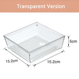 elvesmall Clear Drawer Organizer Transparent Drawer Divider Storage Box Bins Case for Utensil Cosmetic Groceries Kitchen Tableware