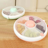 elvesmall with Lid Snack Container Portable Leak Proof Moisture-proof Storage Boxes Rotating Kids Candy Box Snack