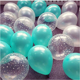elvesmall 12pcs Ink Blue Latex Balloon Set Star Clear Pink Gold Helium Balloons Wedding Decoration Baby Shower Birthday Party Supplies