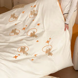 elvesmall -  High-end 100s All Cotton Bedding Set Queen High Quality Patchwork Embroidery Duvet Cover Set King Skin Friendly Bedding Sets