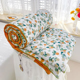 elvesmall Washed Double Gauze Spring Summer Quilt Queen Grade A Lightweight Comforter Soya Fibre Filling Soft Breathable Summer Blanket