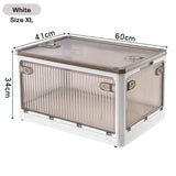 elvesmall Foldable Storage Box Closet Organizer With Wheels Stackable Sundries Organizer Clothes Quilts Toys Books Storage Box