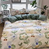 elvesmall American style small fresh bedding, simple plant flower bed sheets, quilt covers, three piece sets, four piece sets