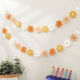 elvesmall 2PCS Gradual Daisy Flowers Pull Flowers Birthday Party Scene Decoration Pull Flag