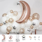 elvesmall Eid Mubarak Balloon Set Platinum Confetti Moon Stars Foil Balloons Ramadan DIY Decorations Islamic Muslim Party Balloons