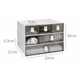 elvesmall Kawaii Ins Organizer Desktop Drawer Free Combination Storage Box Plastic Hairpin Makeup Cosmetics Desk Storage Organizer Rack