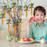 elvesmall  Easter Decor Carrot Wooden Beads Ornament DIY Wreath Pendants Beads String Happy Easter Party Decoration For Home Kids Gift